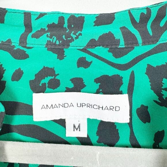 AMANDA UPRICHARD | REVOLVE Green & Black Animal Print Silk Dress Women’s Size M - Picture 6 of 8